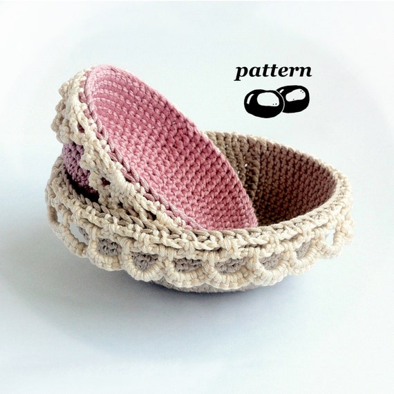 crochet pattern yarn bowl Bowls Lace Nesting Pattern Crochet Crochet / / Pattern Bowl Stacking