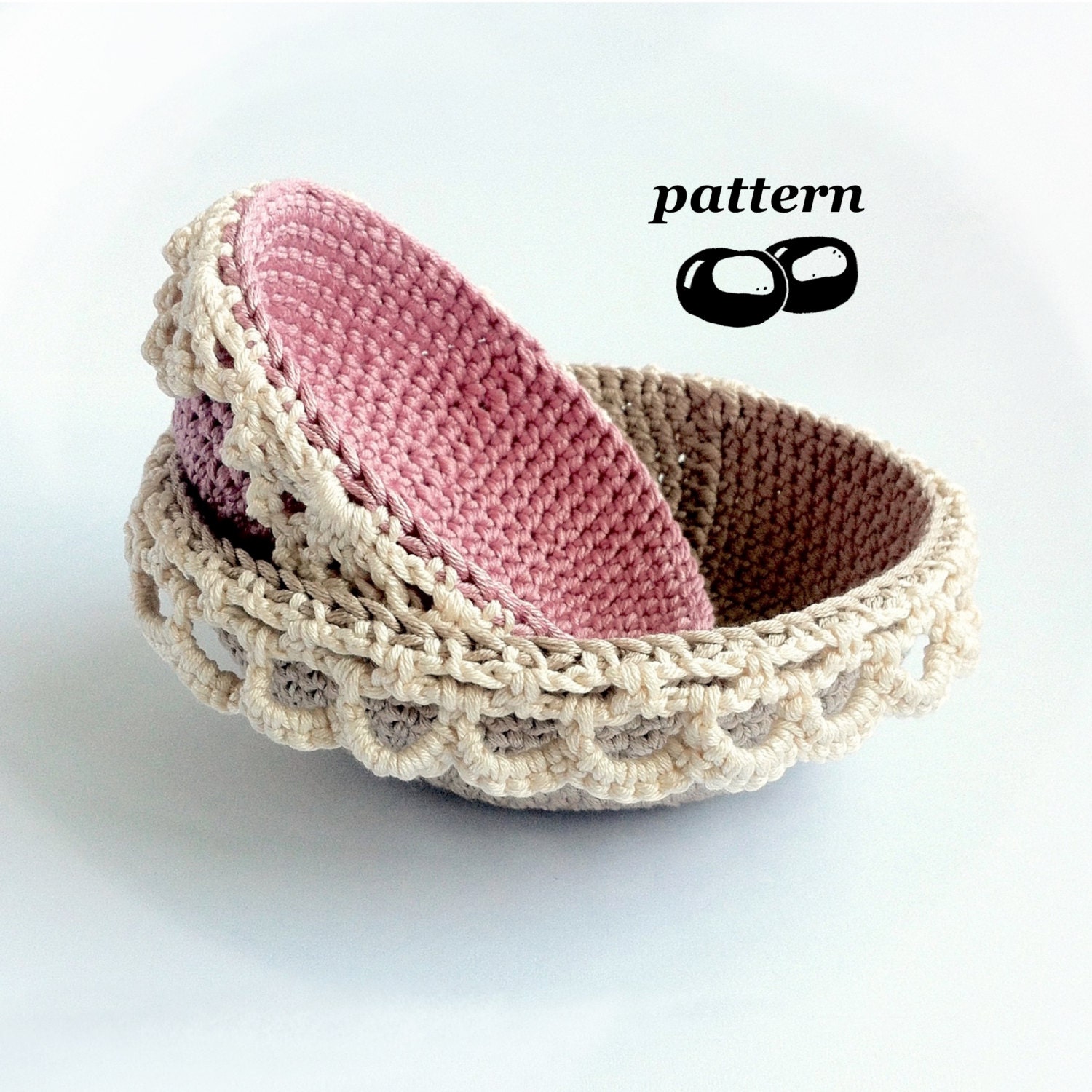 Nesting Crochet Bowls Pattern / Stacking Bowl Pattern