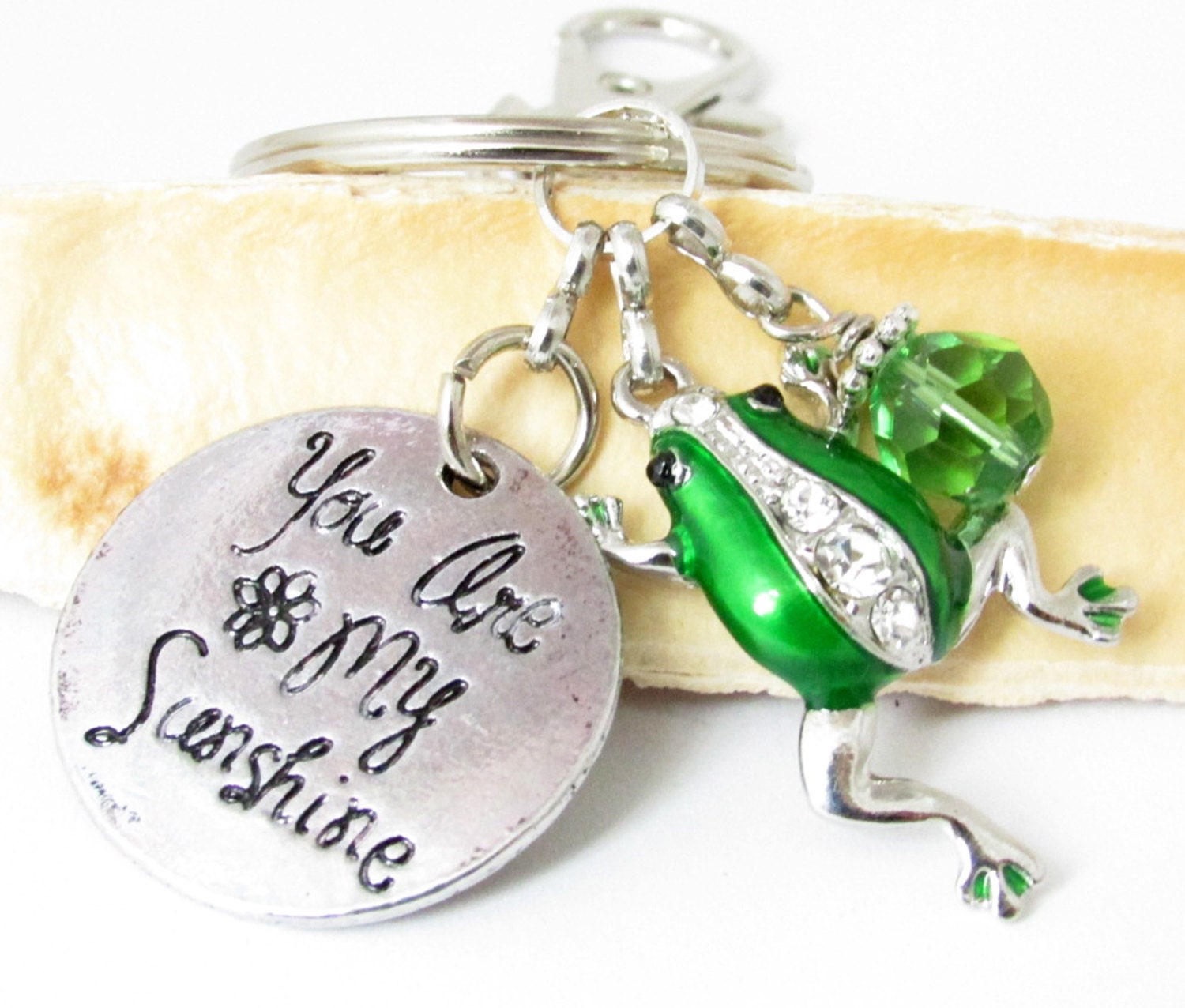 Frog Keychain Frog Key Chain Love Keychain Frog Gift Green