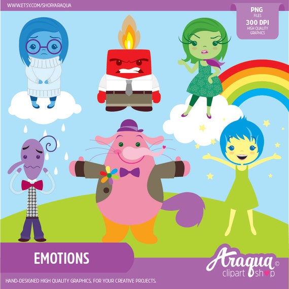 Emotions Clipart Set Instant Download PNG Files.