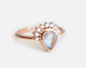 moonstone engagement ring gold moonstone ring engagement moonstone ring birthstone ring pear - Moonstone Wedding Rings moonstone engagement ring gold moonstone ring engagement moonstone ring birthstone ring pear - Moonstone Wedding Rings