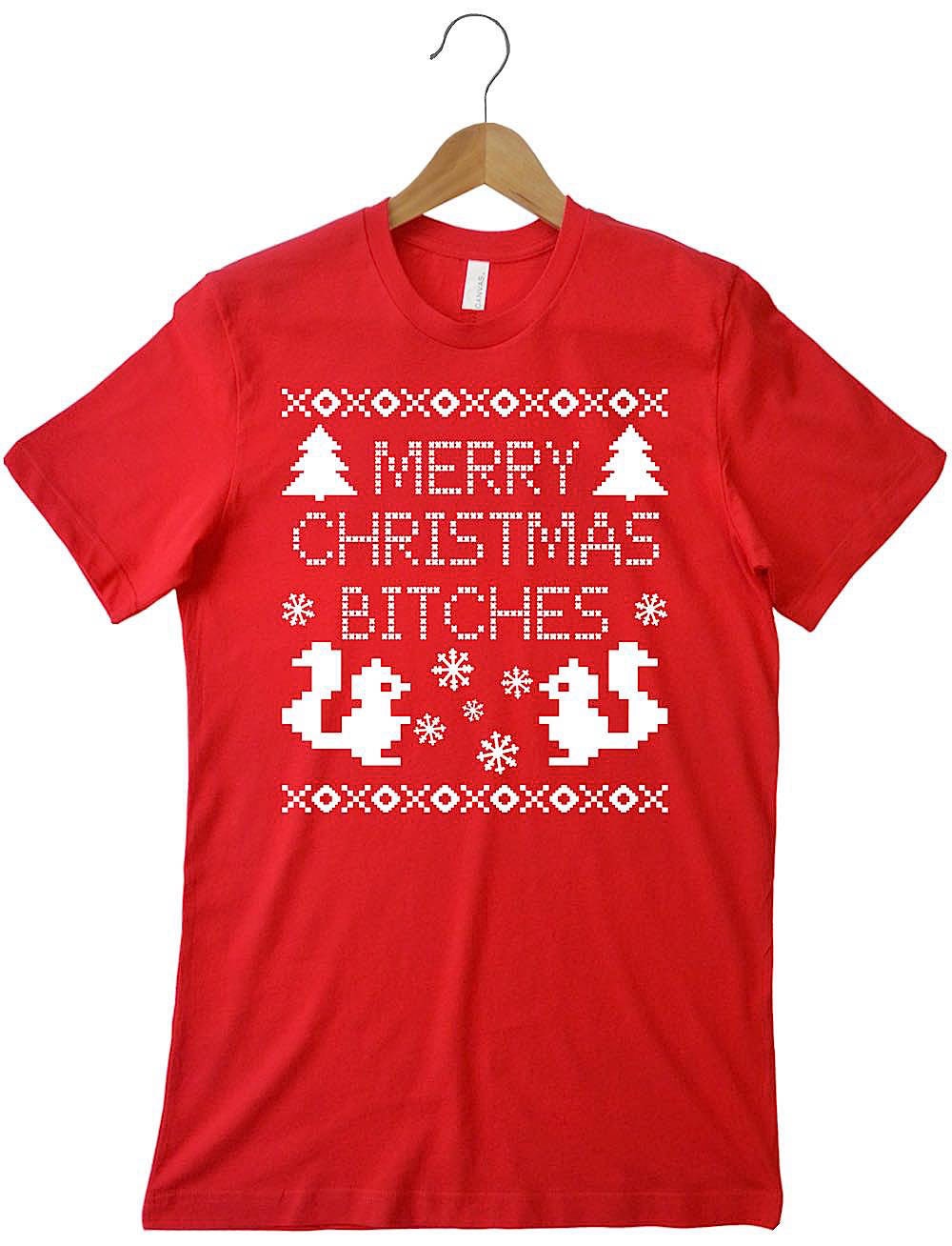 Merry Christmas Bitches Womens Funny Christmas T Shirt