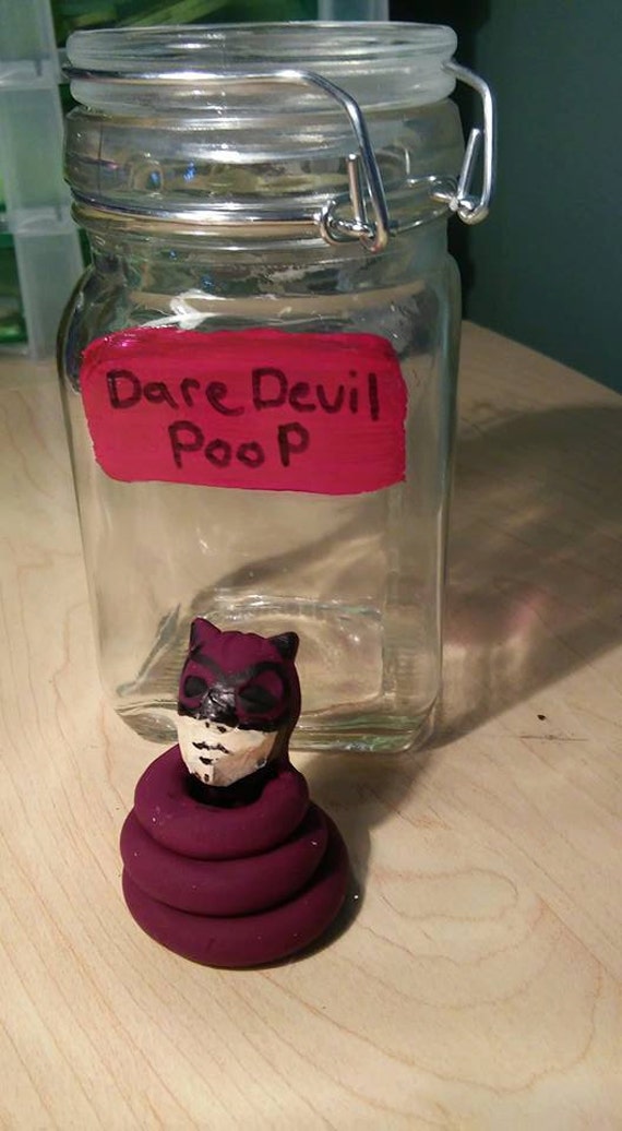 Daredevil Poop in a Jar/ Specimen Jar / Comic Book/ Unicorn