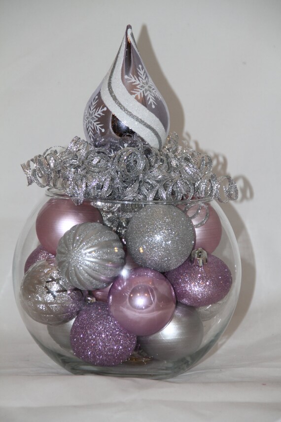 christmas centerpiece lavender and silver holiday decoration christmas centerpiece lavender and silver holiday decoration