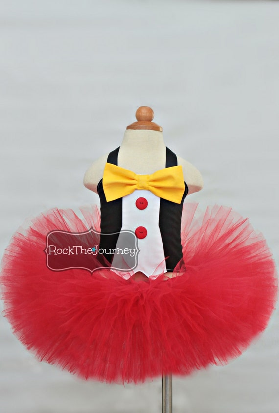 Girl Mouse Tuxedo Tutu Outfit Mickey Minnie by RockTheJourney