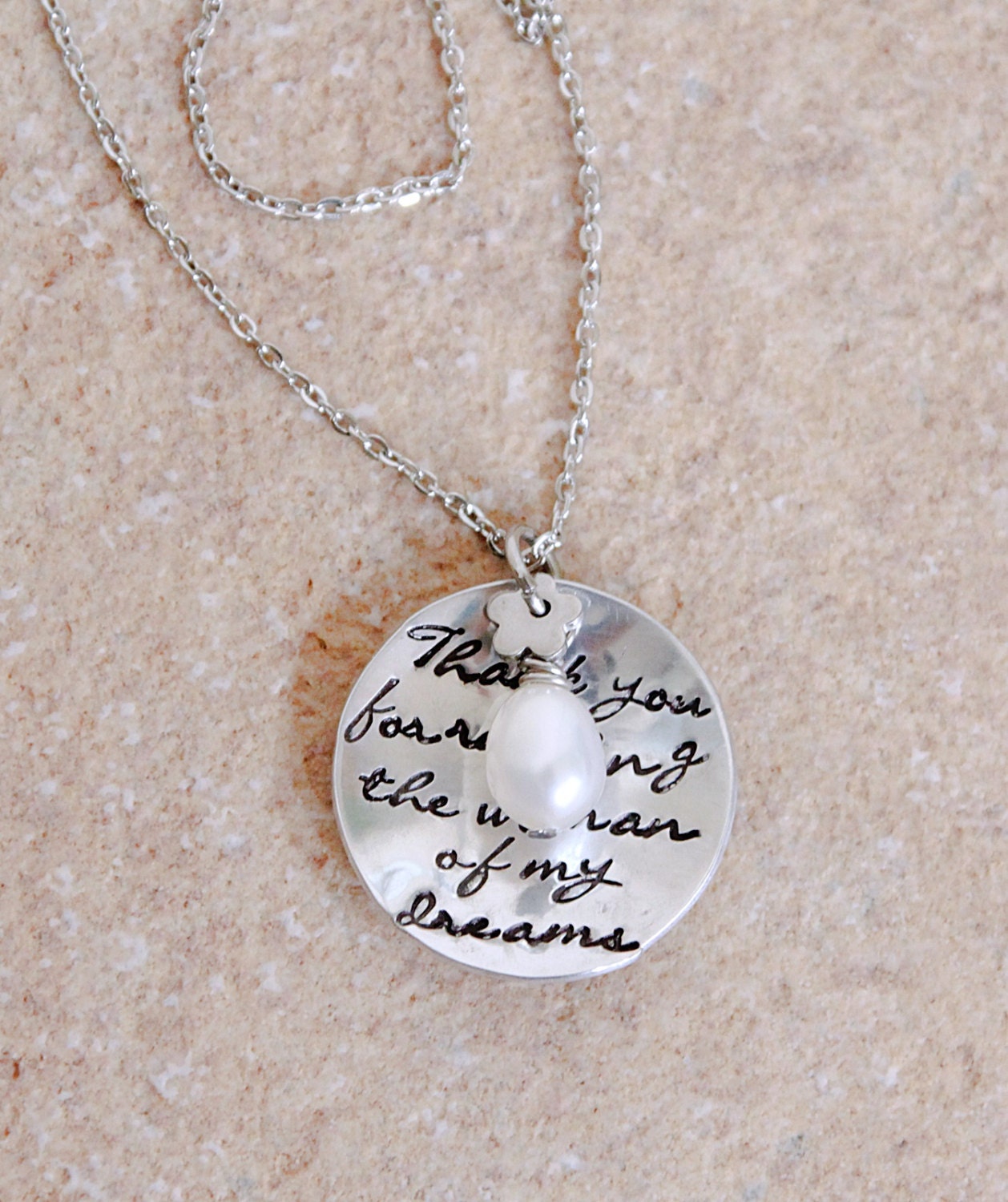 Mother in Law Necklace Mother of the Bride Hand Stamped