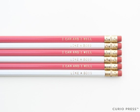 white and coral pencil set