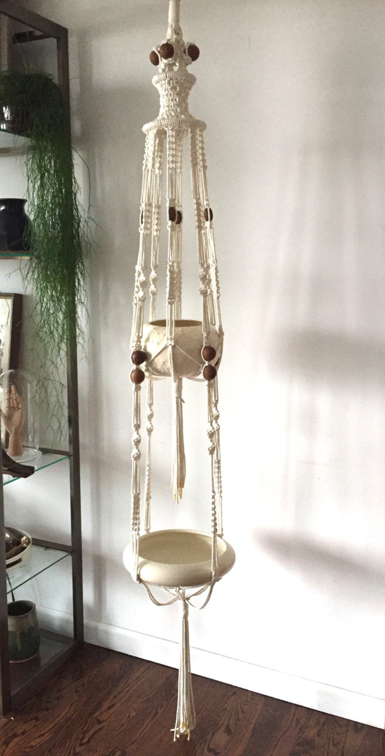 2-tier macrame plant hanger