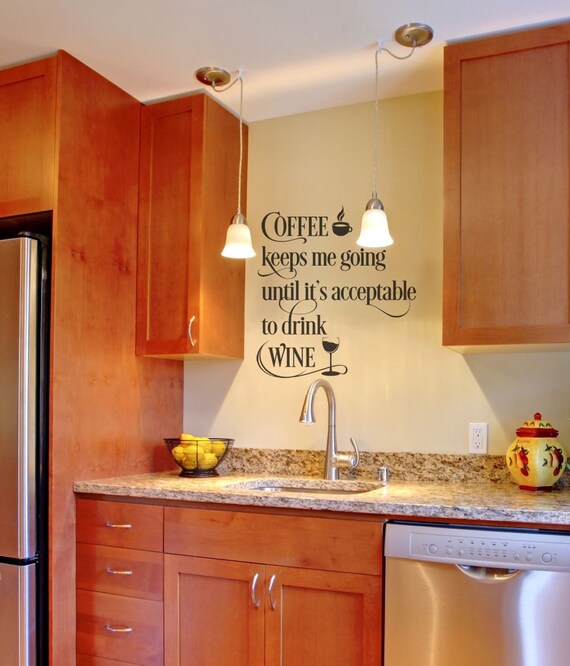 Kitchen Decor Wall Decal Coffee Wall by AmandasDesignDecals