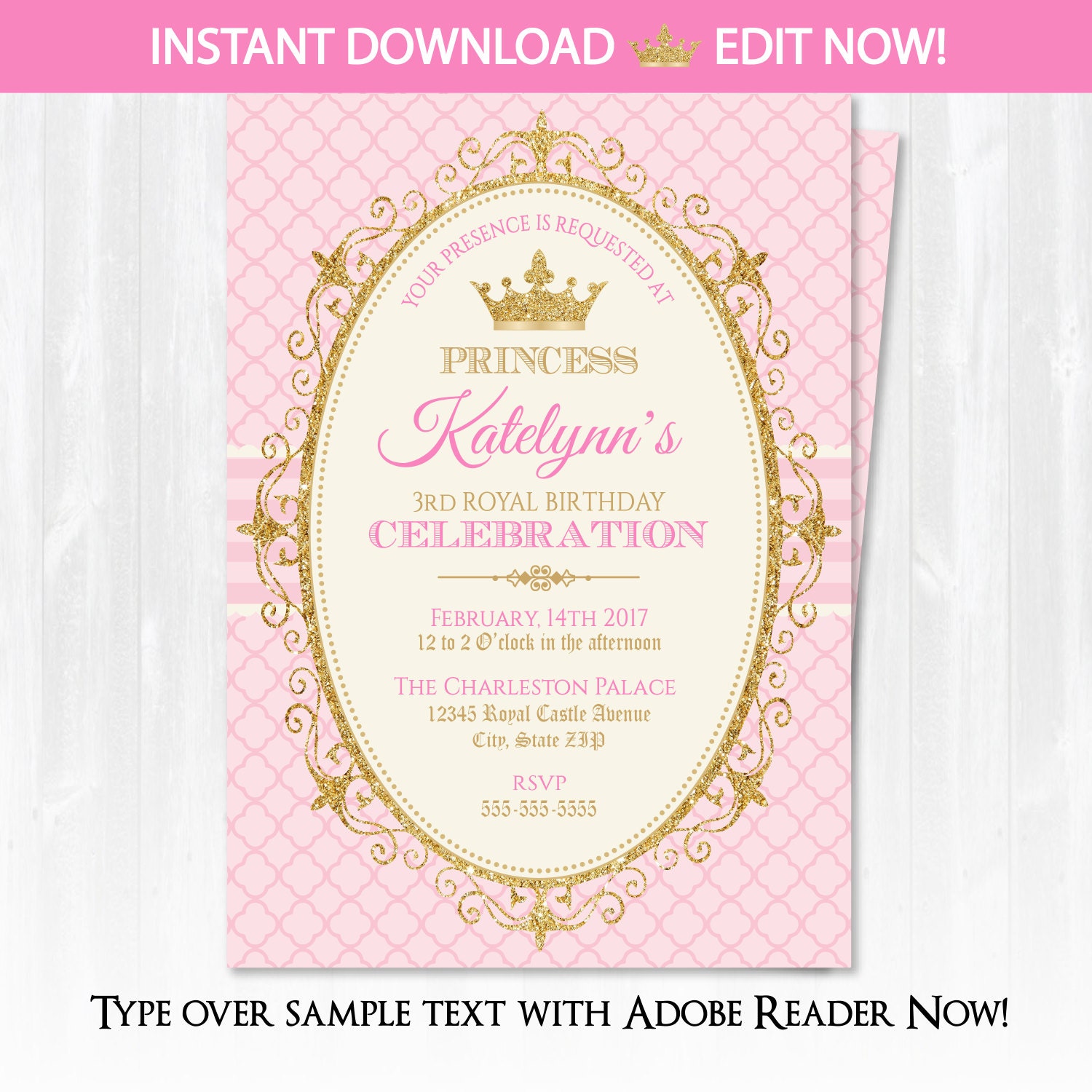 Princess Invitation Template 5