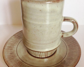 A vintage Creigiau pottery cup and saucer studio pottery made in Wales