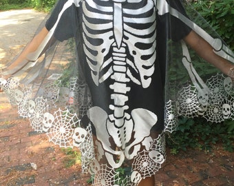 FULL Body SKELETON poncho shawl