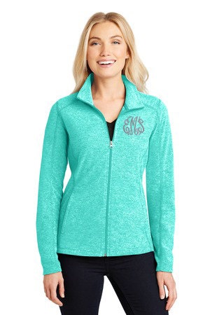 Ladies' Monogram Full-Zip | Personalized Fleece Activewear Zip Up | Monogrammed Jacket | Exercise Jacket | Multiple Colors