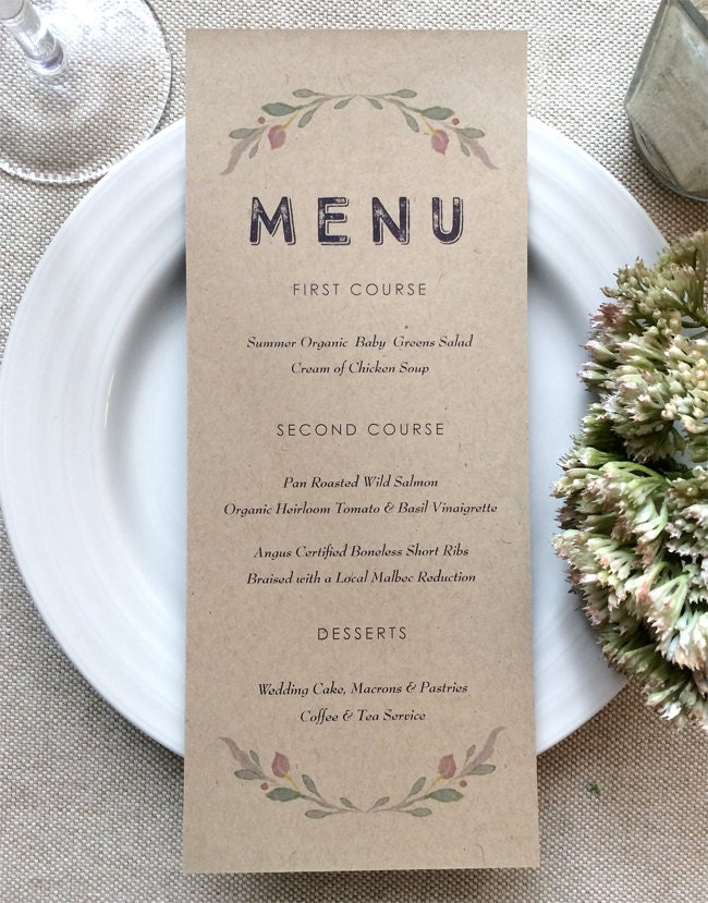 Rustic Wedding Menu 8