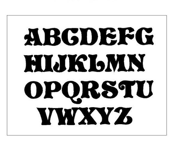 Items Similar To 2 Tall Letters Alphabet Stencil Thick Artistic Font 
