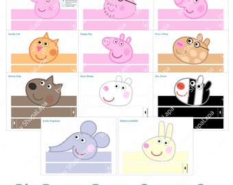 Peppa Pig Animals Paper Crowns Set. 11 DIY Crowns Template. Peppa Pig Photo Booth Props and Birthday party Template kit. DIGITAL
