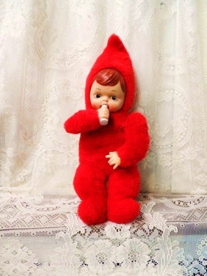 Jigsaw Puzzle Maker >> Vintage Plush Baby Doll with Bottle-Rubber Face-Stuffed Fur Jigsaw Puzzle Maker >> Vintage Plush Baby Doll with Bottle-Rubber Face-Stuffed Fur