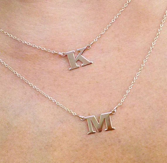 14kt. Gold Initial Pendant Personalized Initial Necklace