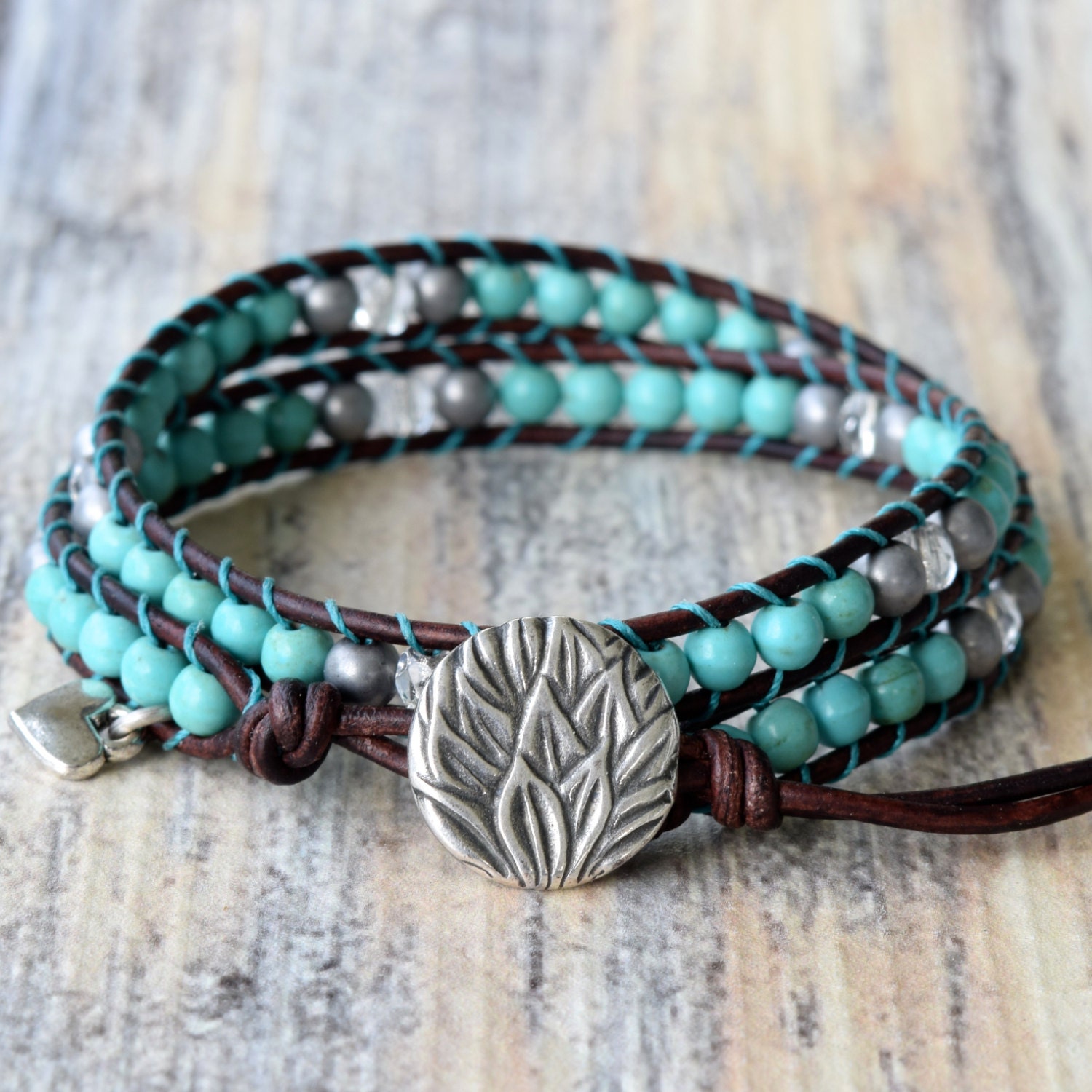 Wrap Bracelet Turquoise Wrap Bracelet Leather Wrap Bracelet