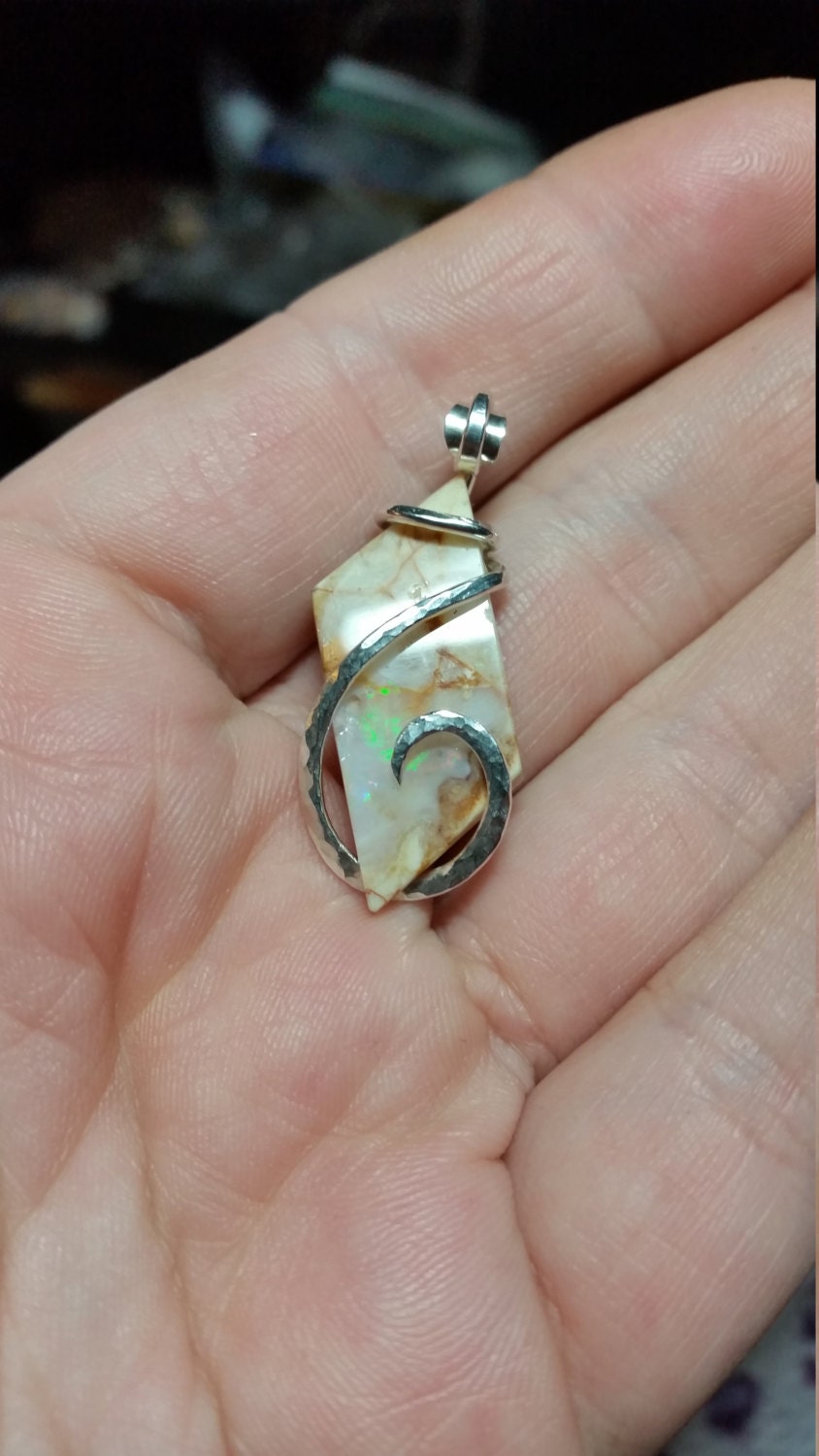 Boulder Opal Pendant Spencer Idaho Opal Pendant Sterling