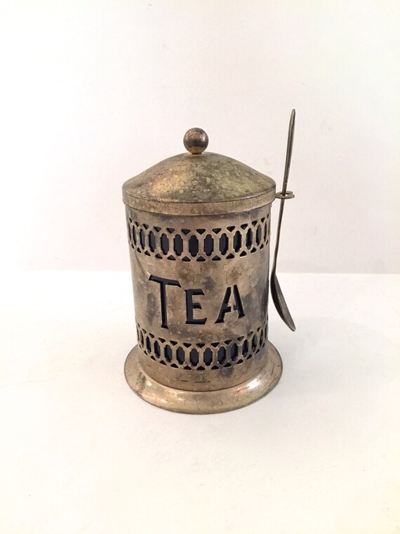 vintage metal tea set