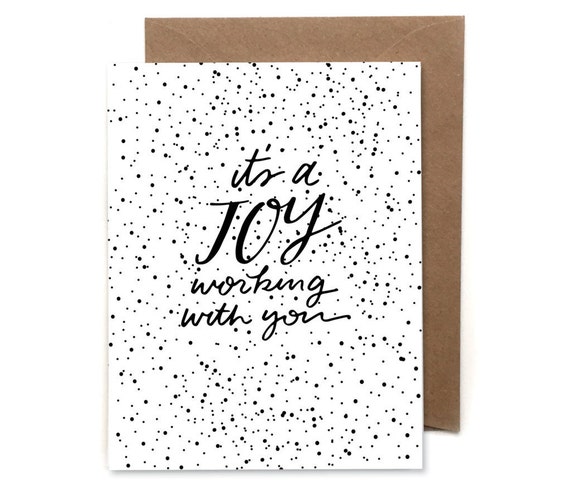 Its A Joy Working With You Letterpress Card