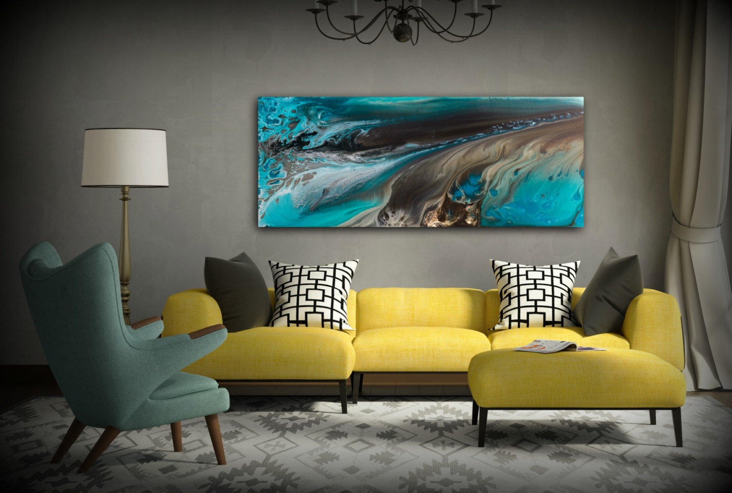 GICLEE PRINTS Art Abstract Painting Coastal Home Decor Modern Canvas ...