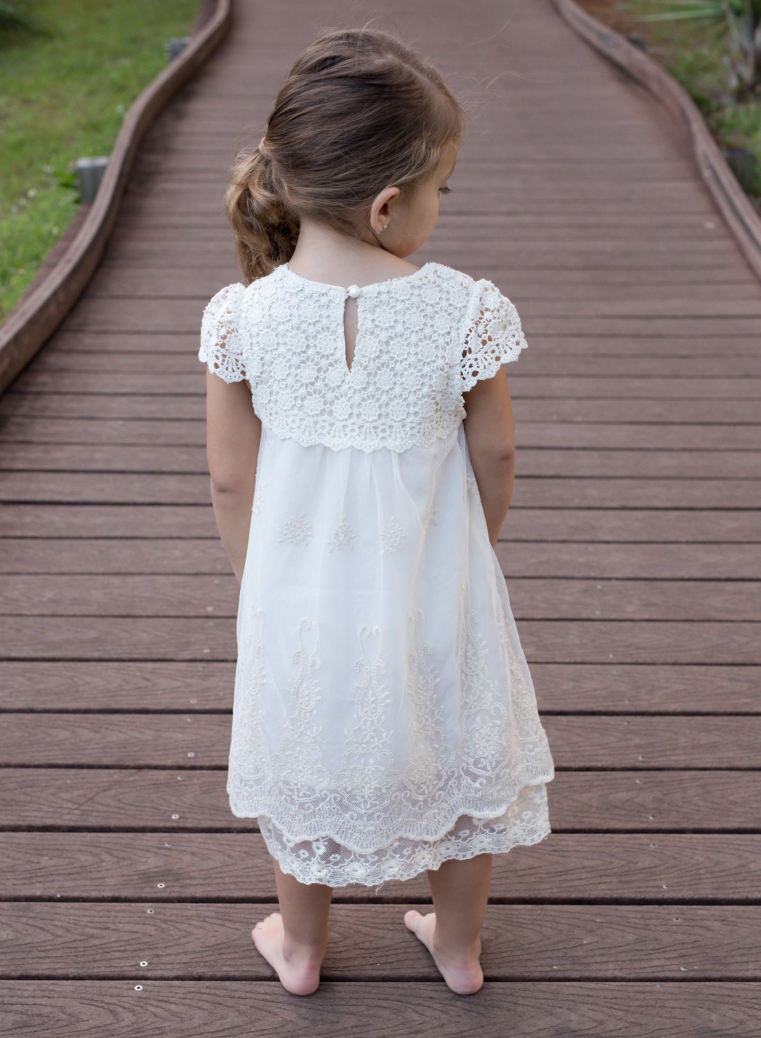 Crochet Flower Girl Dress Rustic Flower Girl by CountryCoutureCo