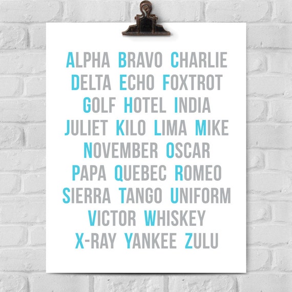 Pilot's Phonetic Alphabet Poster Gift for Pilots by AddisonandLake