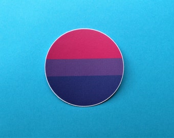 SALE 52mm Bisexual Pride Flag Sticker, Waterproof Sticker