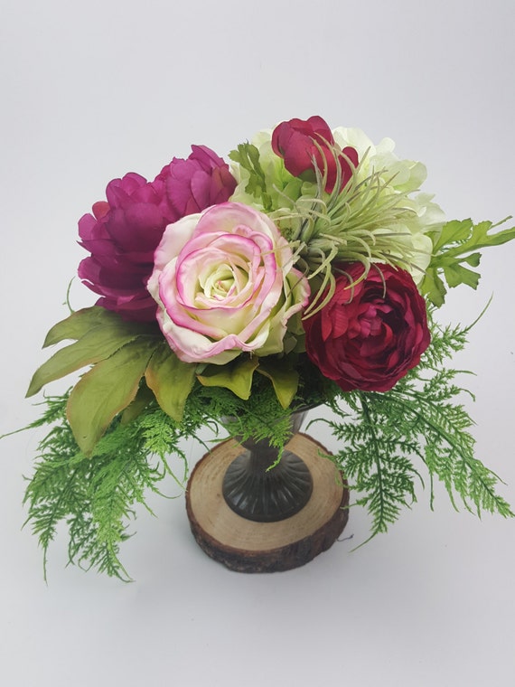 Items similar to High end English Garden Modern Silk Floral Arrangement