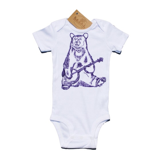 Banjo Bear Baby One Piece Baby Boy Bodysuit Baby Girl