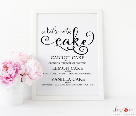  Cake  Flavor  Sign  Cake  Sign  Cake  Table Decor Wedding  Cake 