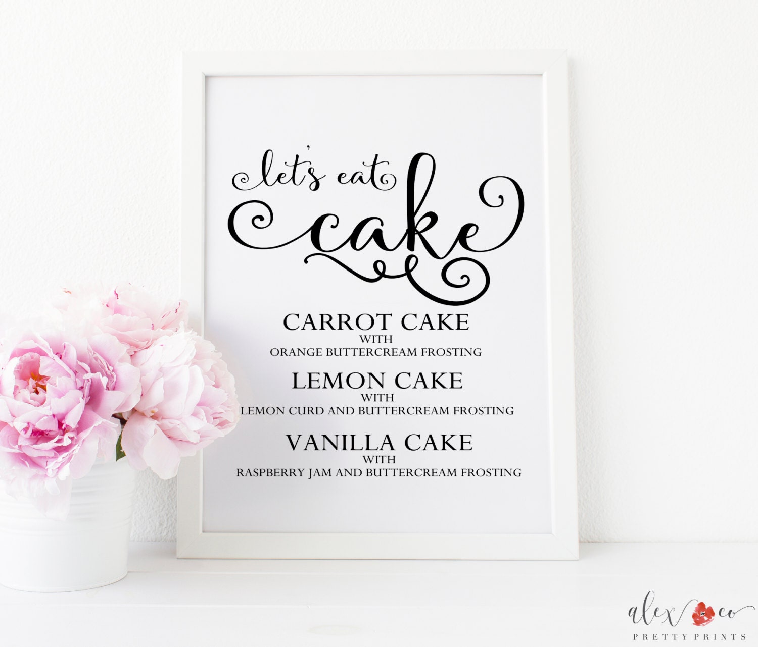 Cake Flavor Sign. Cake Sign. Cake Table Decor. Wedding Cake