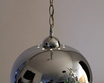 16 in . DEEP CHROME PENDANT made in Usa vintage 1970 era