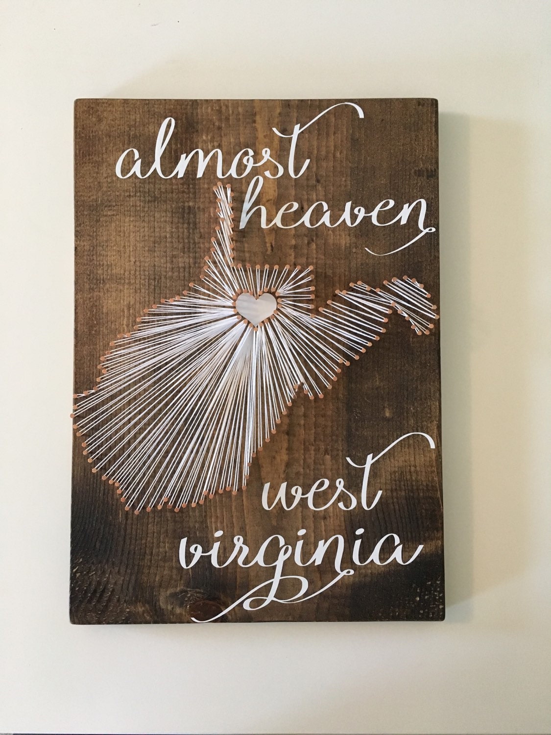 West Virginia Almost Heaven String Art Sign 