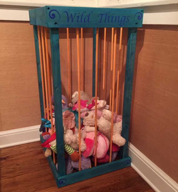 wooden cage for stuffed animals