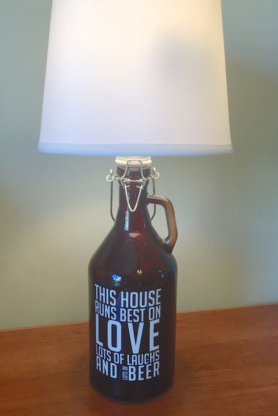 Amber Beer Jug Glass Bottle Table Lamp Beer Stein Small
