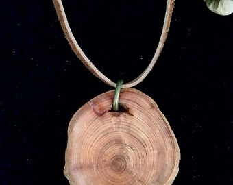 Large wood slice necklace