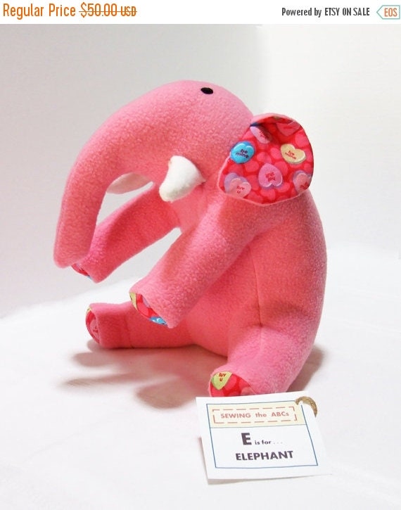 Baby Clearance Sale PINK Elephant Stuffed Animal by SEWINGtheABCs