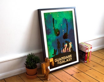 Guardians Of The Galaxy - Art Poster Print - Marvel - Starlord - Groot (Available In Many Sizes)