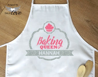 Personalized Apron | Baking Queen | Baking Princess | Bakers Apron | Kitchen Apron | Cooking | Baking Apron | Adult Apron | Chef's Apron