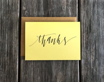 Hand Lettered Thank You Card Set, Thank You Note Card Set, Script Thank You Cards