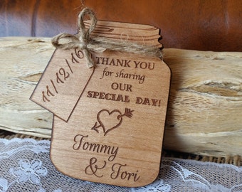Thank You Wedding Favor Magnet Wooden Unique Cards Rustic Thank You Wedding Favor Magnet Wooden Unique Cards Rustic