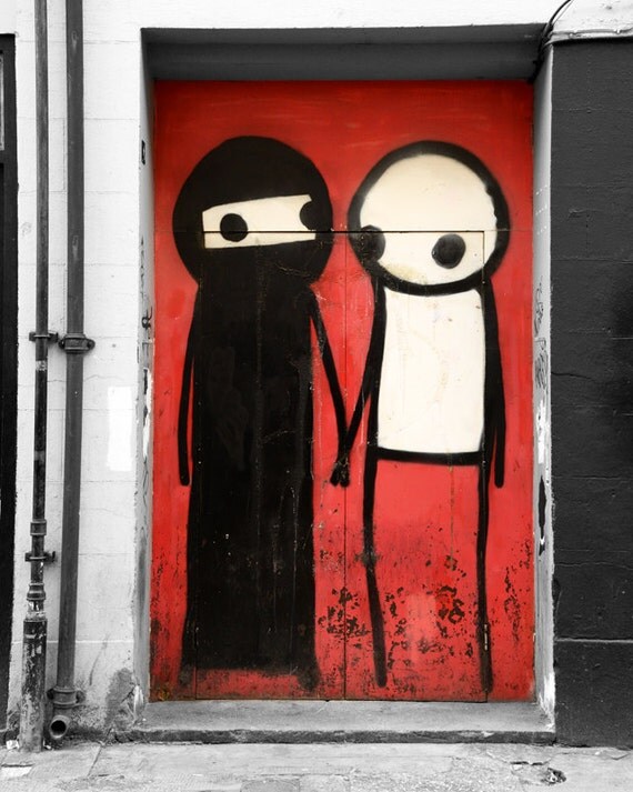 Stik Street  Art  Graffiti Photography black and white red