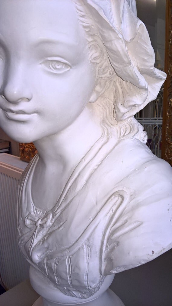 Vintage Female Bust Figure Statue Sculptured Bust Ornament