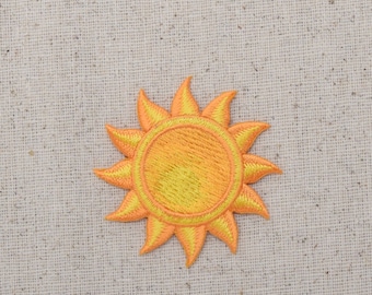 Yellow Sun - Tropical - Summer - Iron on Applique - Embroidered Patch - 696724-A