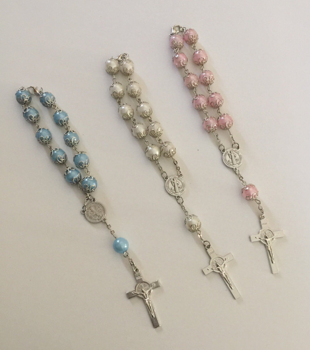 Rosary Bracelet Mini Rosary Baptism First by MyKraftygoodness
