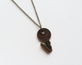 BENT KEY Necklace Bent Key Charm Bent Key Pendant Key Jewelry Key Gift Antique Key Jewelry Antique Key Charm Antique Key Necklace Bent Key