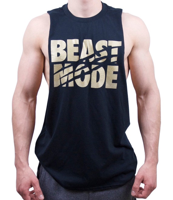 Black Gold Beast Mode Gym Cut off Shirt